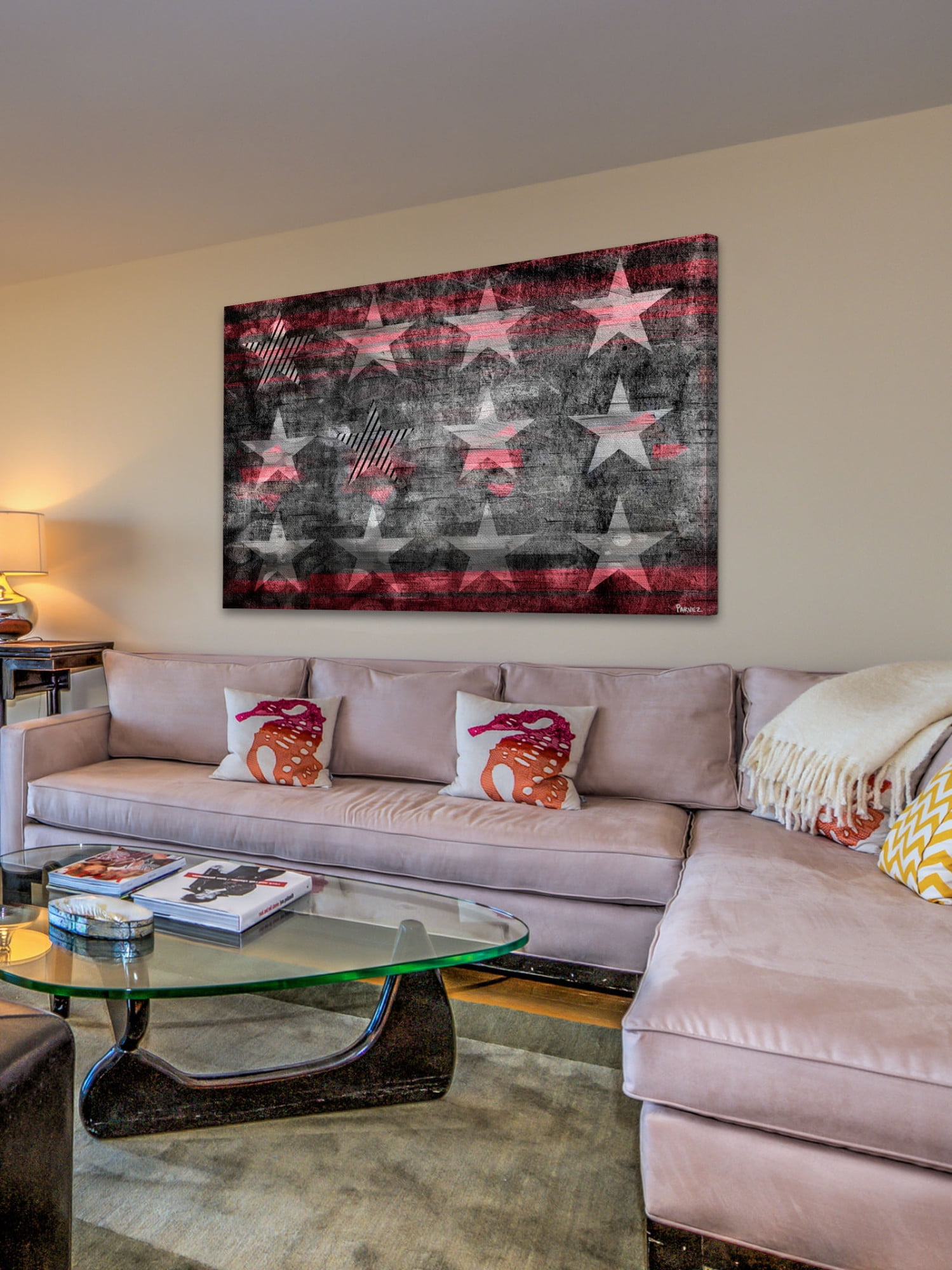 Parvez Taj "Star Flag" Print on Canvas