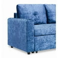 thumbnail image 7 of Variable Bed Sofa Living Room Folding Sofa, L Shaped Velvet Sleeper Sofa Bed with Reversible Storage Chaise, Modern Upholstered Sectional Sofa for Home, Office, Hotel,Blue, 7 of 7