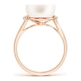 thumbnail image 2 of ANGARA Freshwater Cultured Pearl and Diamond Bypass Ring in 14K Rose Gold for Women | June Birthstone, Birthday, Anniversary, Jewelry Gift for Women | Pearl Ring, 2 of 8