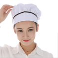 thumbnail image 2 of chef Working Hat for Male/Female Adult Cooking , Brown Brown Strip, 2 of 8