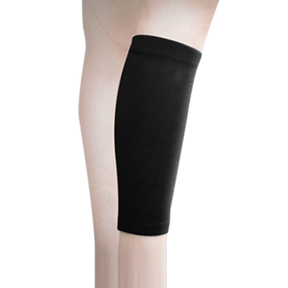 Unique Bargains Black Elastic Sports Leg Brace Guard Shin Calf Support Sleeve