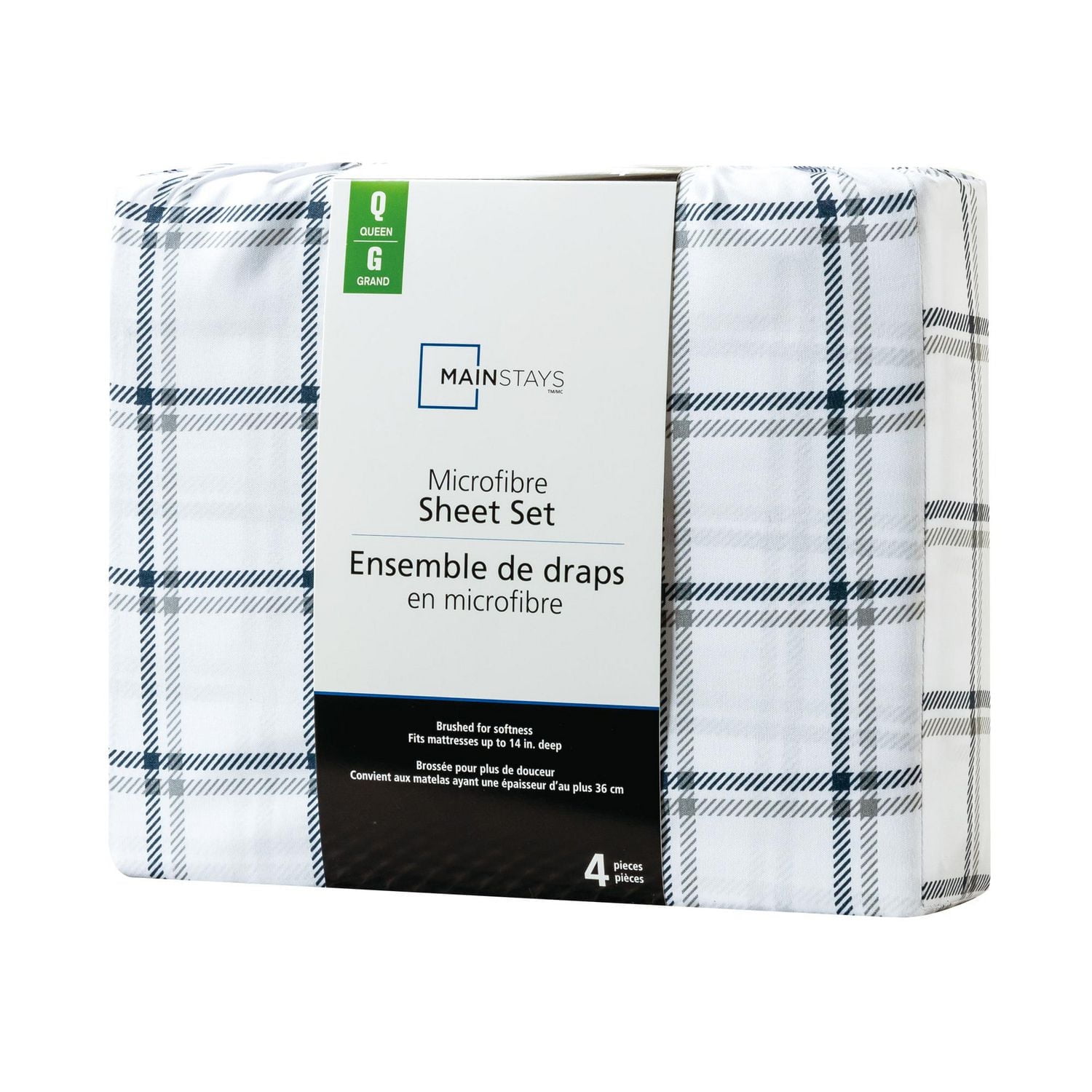 Mainstays Soft, Easy Care, Microfiber Sheet Set Plaid