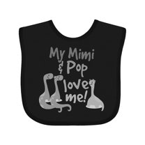 Inktastic Mimi and Pop Love Me Grandson Dinosaur Boys Baby Bib