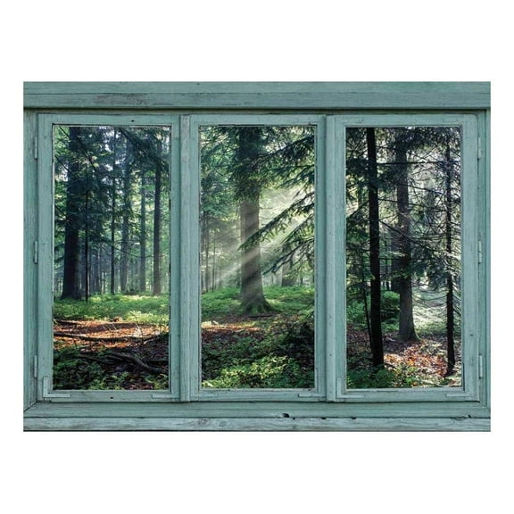 Wall26 Streaks of Sun Weave Through Branches in a Forest clearing - Wall Mural, Removable Sticker, Home Decor - 36x48 inches