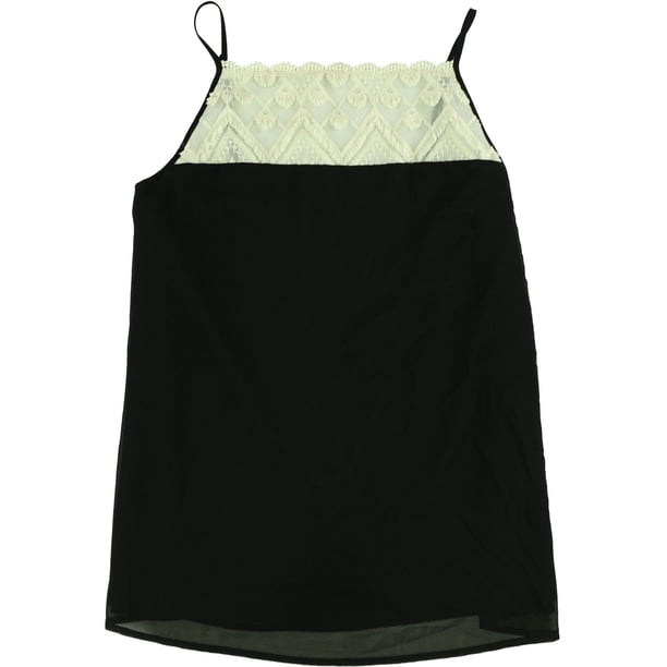 Blusa sin mangas con flecos para mujer Kensie negro XS