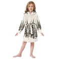 thumbnail image 6 of FORMRS Niños Bathrobe Unisex Hooded Robe Soft Plush Pajamas Sleepwear, Size 10-12T, Hand Drawn Christmas Trees, 6 of 7