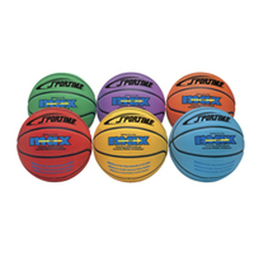 SportimeMax Men's Basketballs, 291/2 Inches, Multiple Colors, Set of 6