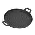 thumbnail image 3 of Reversible Griddle Grill, Cast Iron Griddle Ribbed Round Cast Iron Frying Pan For Gas Electric Stovetop, 3 of 8