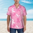 thumbnail image 2 of Pofeuu Breast Cancer Awareness (3) Print Hawaiian Shirt for Men Sleeves Casual Button Down Summer Beach Dress Shirts T-Shirts,3X-Large, 2 of 7