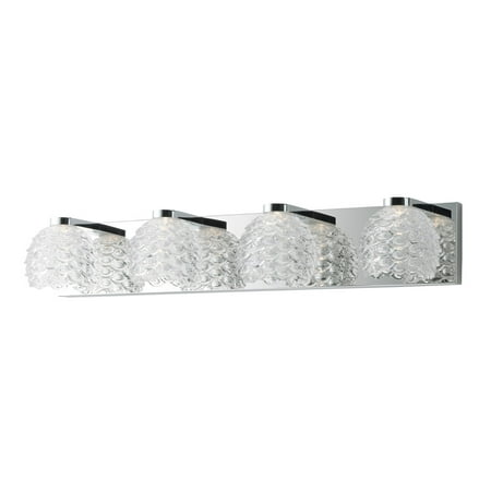 

Bathroom Vanity 4 Light Bulb Fixture With Polished Chrome Finished Steel Material COB 28 inch