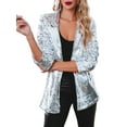 thumbnail image 1 of Seyurigaoka Women's Casual Blazer Solid Color Fashion Sequins Long Sleeves Lapel Jacket Female Gift, 1 of 5