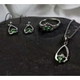 thumbnail image 2 of Boru Jewelry Sterling Silver May-Emerald Birthstone Claddagh CZ Earrings, 2 of 2
