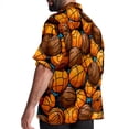 thumbnail image 3 of Basketball Men's Short Sleeve Button Down Hawaiian Shirts for Summer Beach Casual Printed Style, 3 of 6