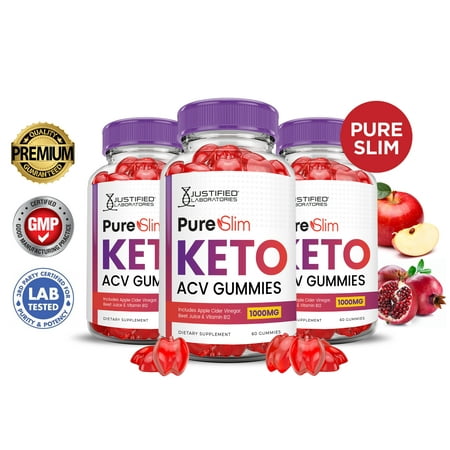 (3 Pack) Pure Slim Keto ACV Gummies 1000MG Dietary Supplement 180 Gummys