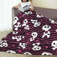 thumbnail image 6 of Salouo skull with hearts Print Bed Blankets, Flannel Blanket Comfortable Air Conditioning Blanket Lightweight Blanket for Sofa Bed Travel & Couch-40"x30", 6 of 7