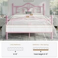 thumbnail image 5 of Sha Cerlin Full Size Metal Platform Bed Frame with Victorian Vintage Butterfly Headboard&Footboard, Pink, 5 of 8