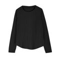 thumbnail image 6 of fatyb Knit Girls Long Sleeve Ribbed Tunic Tops Casual Pullover Kids Shirts Lightweight Blouses 5-14 Years, 6 of 7