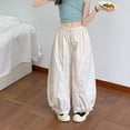 thumbnail image 4 of Girls Parachute Pants Loose Wide Leg Waterproof Causal Hiking Pants for Girls Pockets Lightweight Running Joggers with Cuffs, 4 of 4