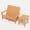 Yellow, variant on Gotland Adirondack Chair 3 Piece Set With Table, Heavy All-Weather HDPE.Outdoor Lounge Chair for Patio Deck Garden, Backyard Deck& Lawn Furniture - Looks Exactly Like Real Wood-Sand
