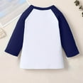 thumbnail image 3 of LIaqionyy Girls Boys 3/4 Sleeve Shirt Tee Kids Crew Neck T Shirts Color Block Tops Casual Soft Tees, 3 of 7