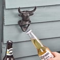 thumbnail image 4 of Sungmor Bottle Openers with Cast Iron Bull Head, Vintage Rustic Wall Hanging, Black, 4 of 7