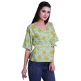 thumbnail image 2 of Moomaya Printed Wrap Over with Belt Style Top For Women Printed V-Neck Casual/Formal Top, 2 of 6