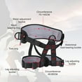 thumbnail image 4 of Professional Half Body Safety Belt - Heavy-Duty Polyester Climbing Harness with Adjustable Straps, Red Accents & Metal Buckles for Tree Climbing, Rappelling, Outdoor Adventure Activities, 4 of 9