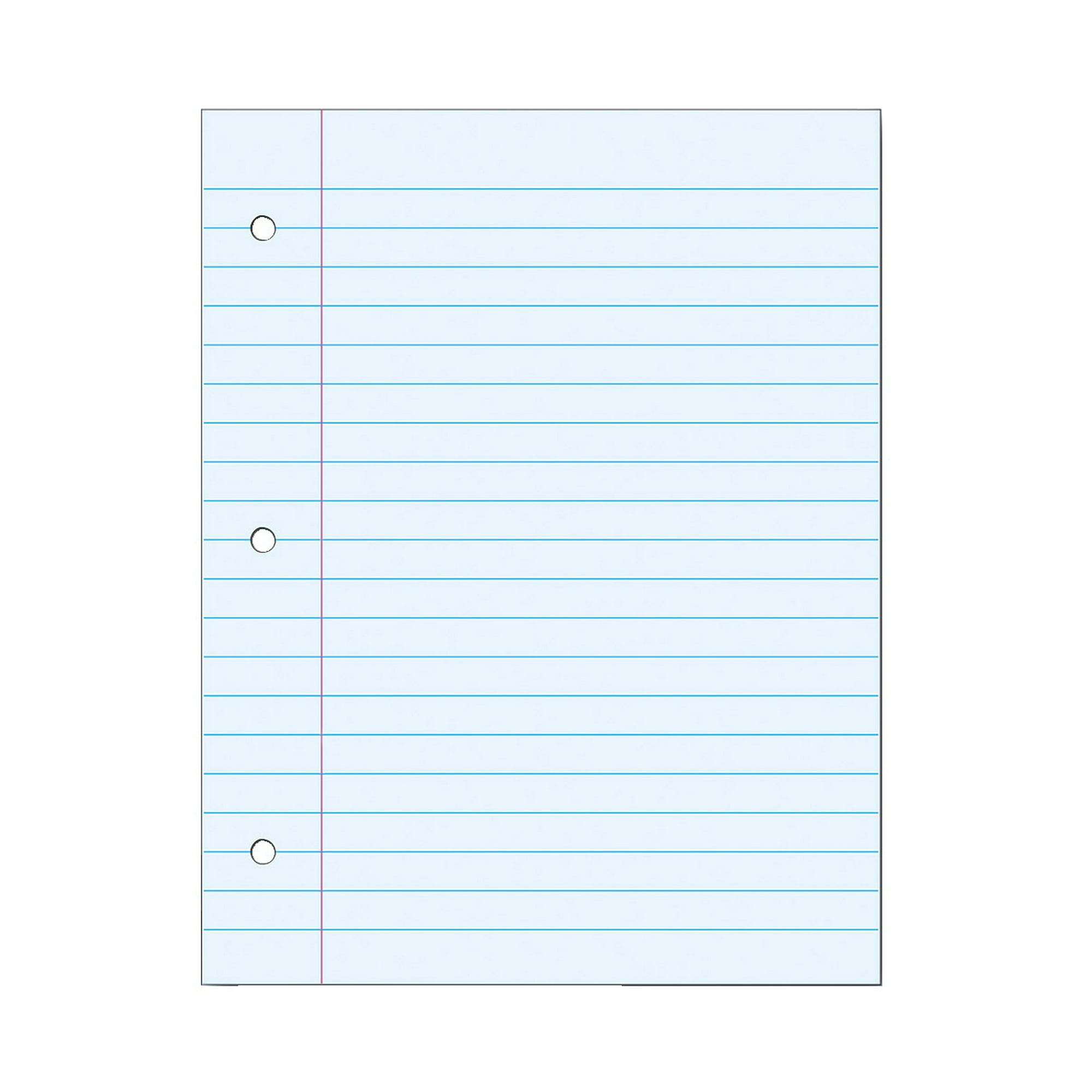 School Smart 3 Hole Punched Filler Paper 8 1 2 X 11 Inches Blue