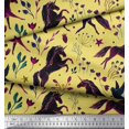 thumbnail image 2 of Soimoi Moss Georgette Fabric Leaves,Floral & Unicorn Animal Decor Fabric Printed Yard 42 Inch Wide, 2 of 3