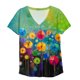 thumbnail image 4 of Blusa de manga corta con cuello en V informal para mujer a la moda, camisetas de verano Fridja  bn3939, 4 of 4