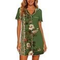 thumbnail image 6 of Fewfanhot Spring Dresses for Women House Dress with Pockets Button Down Sleepshirt Short Sleeve Nightshirt, 6 of 7