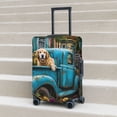 thumbnail image 4 of Cauagu Vintage Pickup Sunflower Dog Print Travel Luggage Cover,Travel Dust-proof Suitcase Cover Softside Suitcase Protector for 18-32inch,Not Included Suitcase, 4 of 8