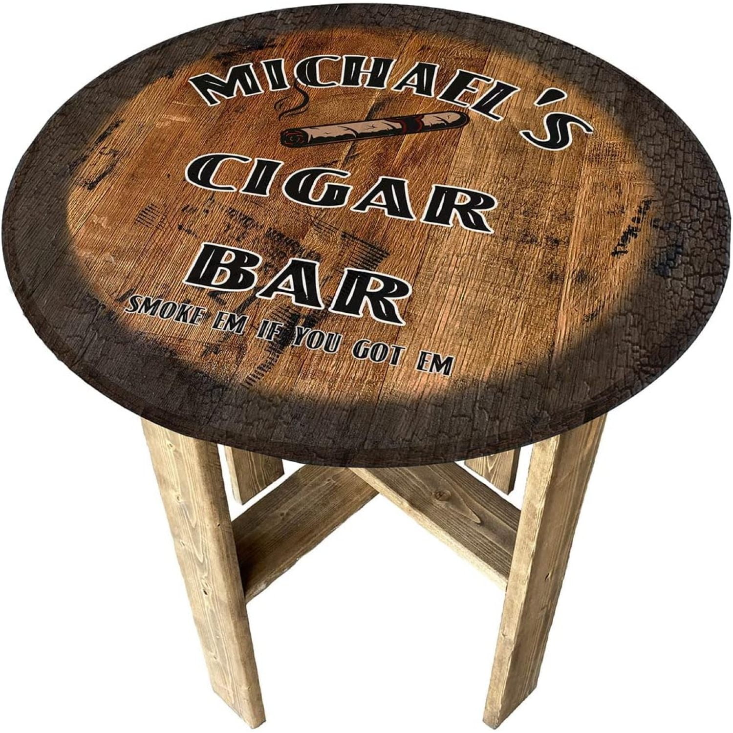 HElectQRIN Cigar Humidor Bar Cigar Bar Gift Farmhouse Rustic Round
