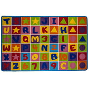 Mybecca Kids Rug Numbers and Letters 3' X 5' Children Area Rug for Playroom & Nursery - Non Skid Gel Backing (39" x 56")