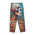 thumbnail image 4 of Haiem Artistic Orange Carnation Skull Women's Pajama Pants Ultra Lightweight Pjs Bottoms Sleepwear Bottom Pants With Pocket Drawstring-Large, 4 of 7
