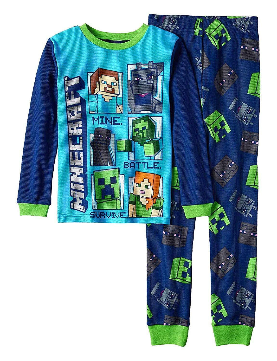 Minecraft Minecraft 2 PC Long Sleeve Thermal Pajama Set Boy Size 10