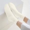thumbnail image 3 of Lutiedan Ruffle Socks for Women, Cute Frilly Crew Socks, Breathable Casual Lettuce Edge Rib Knit Sock for Women, 3 of 4