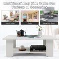 thumbnail image 3 of 41" 2-tier Wooden Modern Coffee Table with Storage Shelf, Rectangle Accent Center Table for Living Room,White, 3 of 9