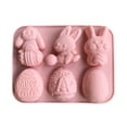 thumbnail image 2 of Oleegame 1PC Cookie Mold Easter Rabbit Egg Silicone Cake Chocolate Cake Baking Abrasive Pink, 2 of 8