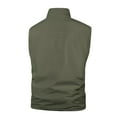 thumbnail image 3 of CharmCyan Men's Outdoor Cargo Vest Fishing Work Travel Photo Vests Zip Up Stand Collar Sleeveless Jacket With Pockets Army Green L, 3 of 7