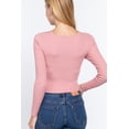 thumbnail image 4 of Crew Neck Knotted Crop Sweater, 4 of 5