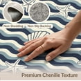 thumbnail image 6 of ODIKA 3'x5' Washable Area Rug Starfish Navy Ivory Rhythmic Wave Band Coral Reef Ocean Bathroom for Hallway, Laundry Room, Non-Slip, Flatweave, Easy Care, 6 of 7