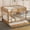 Natural-Bed with trundle, variant on DeepRoar Bunk Bed Queen over Queen, Wood Bunk Bed Frame with Guardrails and Ladder, Queen Bunk Beds for Teens and Adults, Space Saving Bunk Bed for Bedroom, Dorm, No Box Spring Needed, White