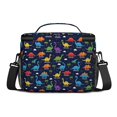 thumbnail image 3 of Dinosaur and Palm Navy Pattern Insulated Lunch Box for Women Men, Medium Leakproof Cooler Bag with Adjustable Strap, 10"x6.7"x8", 3 of 6