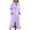 Purple, variant on Women Robe Soft Ruffle Ankle-Length Bathrobe Cozy Lapel Flannel Loungewear Color Pink Size S