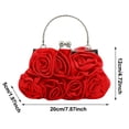 thumbnail image 3 of Women's Elegant Satin Evening Clutch with Detachable Silk Rose Handbag for Formal Parties and Occasions for Wedding Red One Size, 3 of 4