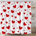 thumbnail image 3 of Valentine''s Day Shower Curtain Red White Heart Romantic Love Creative Polyester Fabric Bathroom Decor Set with Hooks(70" Wx84 H), 3 of 4