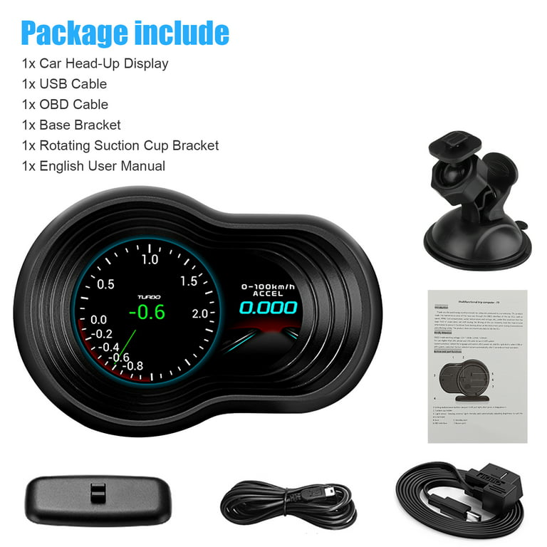 Digital OBD2 GPS Speedometer, EEEkit Car Hud Head-Up Display, Dual System  Car Head Display with MPH Speed Alarm - Black