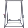 thumbnail image 5 of Reinforced Base & Triangular Structure Hammock Stand with 2 Storage Baskets, Swing Stand with 3 Hooks Fit for Most Hanging Chair for Oudoor&Indoor (Stand Only) (Grey), 5 of 6