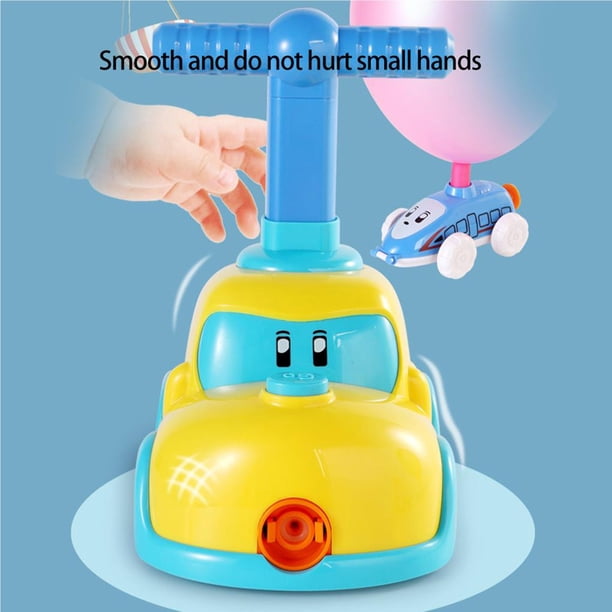 Milaget Lanceur de Voiture à Inertie Jouet pour Enfants Stem Pompe Gonflable Jouets Scientifiques Lanceur de Ballons Rose